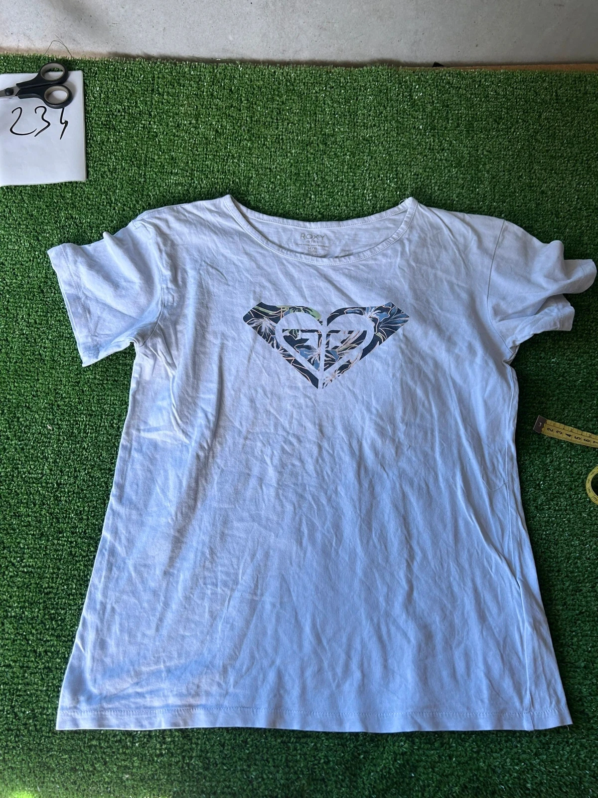 T-shirt blanc gris roxy girl